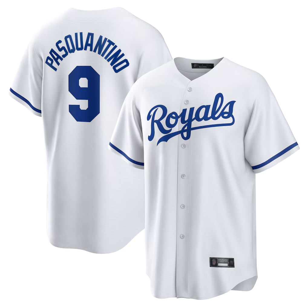 KC.Royals #9 Vinnie Pasquantino Player White Home Game Ddoa Stitched Jerseys