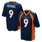 D.Broncos #9 Talanoa Hufanga Player Navy Game Ddoa Stitched Jerseys