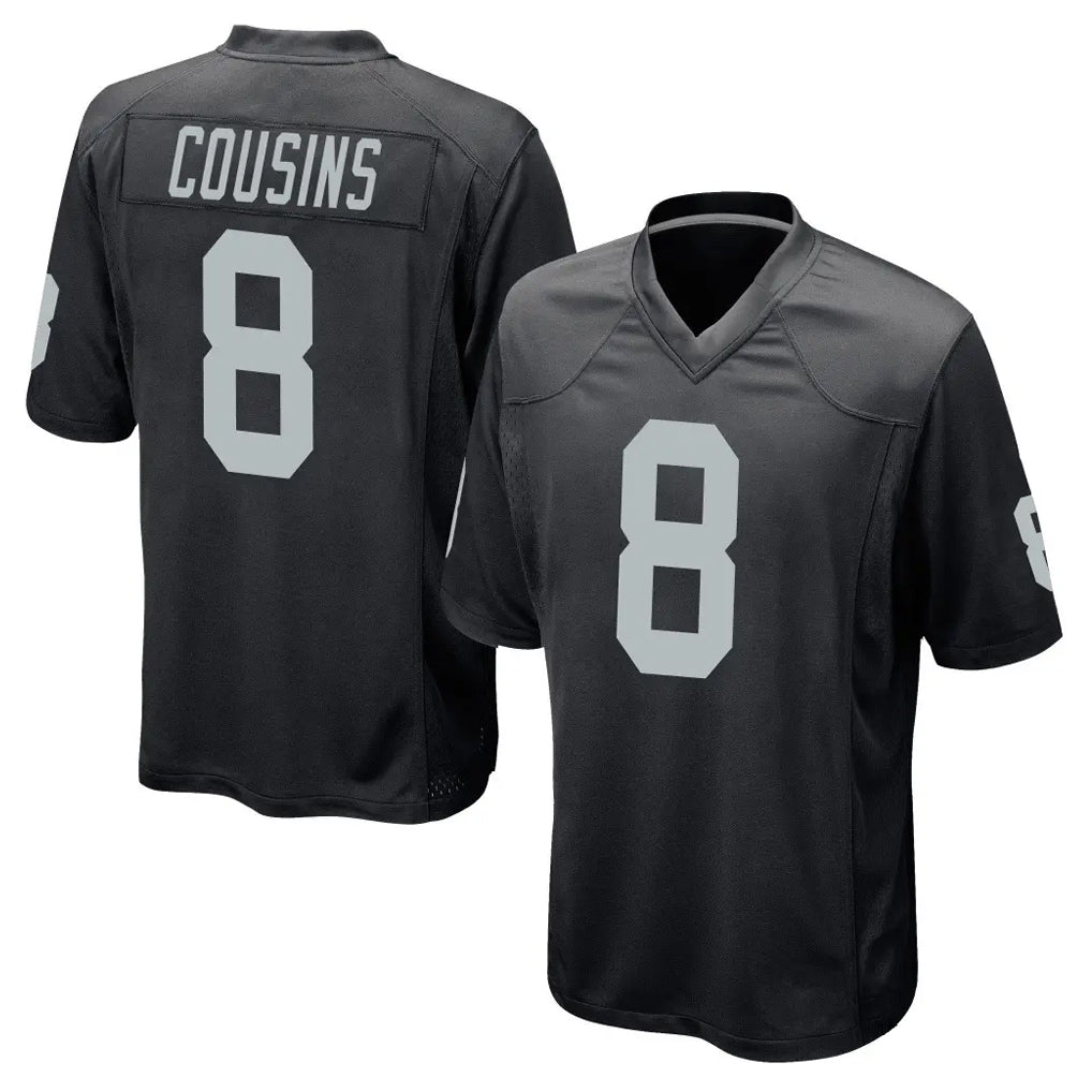 LV.Raiders #8 Kirk Cousins Player Black Home Game Ddoa Stitched Jerseys
