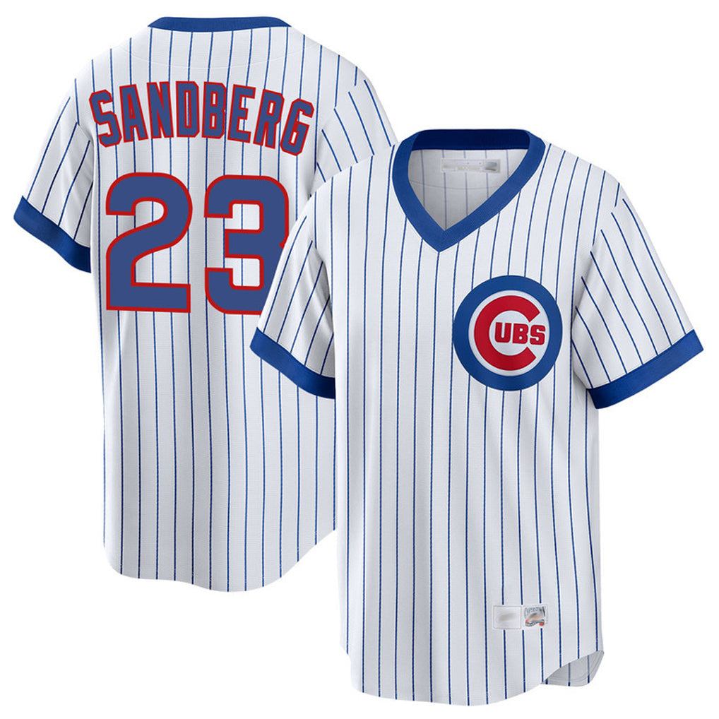 C.Cubs #23 Ryne Sandberg Player White T-shirt Cooperstown Collection Limited Ddoa Stitched Jerseys