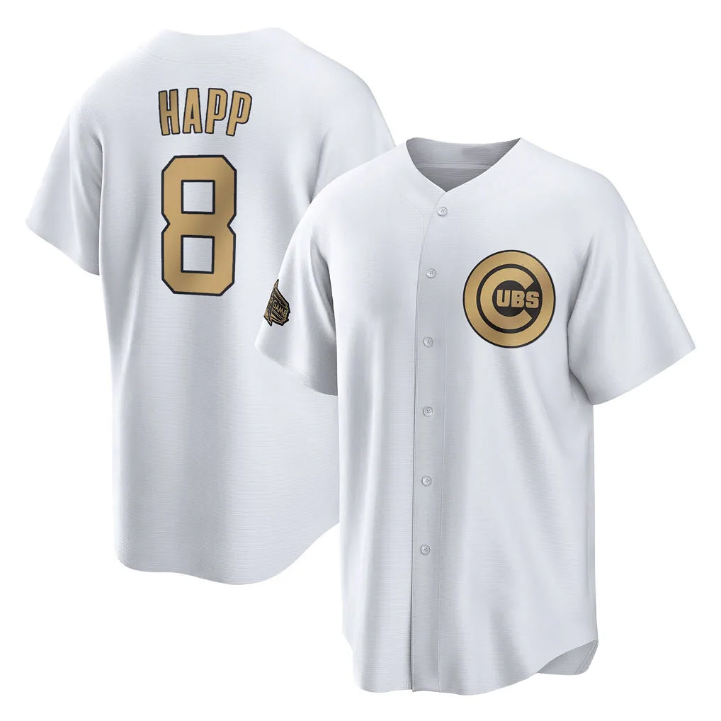 C.Cubs #8 Ian Happ Player Gold All-Star Game Home Ddoa Stitched Jerseys