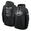 NY.Jets #5 Garrett Wilson Player 2026 Black Logo Pullover Hoodies Limited Game Ddoa Stitched Jerseys
