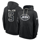 NY.Jets #5 Garrett Wilson Player 2026 Black Logo Pullover Hoodies Limited Game Ddoa Stitched Jerseys