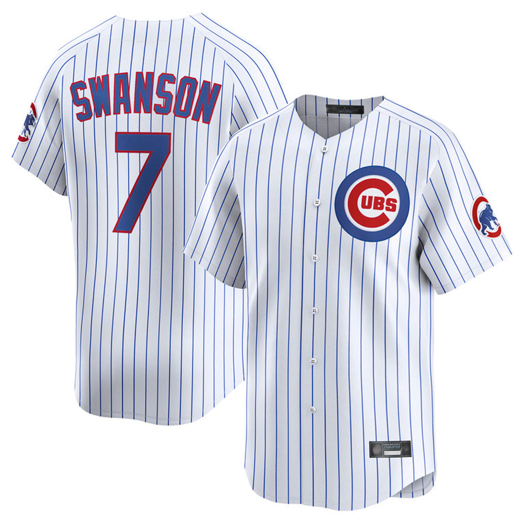 C.Cubs #7 Dansby Swanson Player White Limited Home Game Ddoa Stitched Jerseys