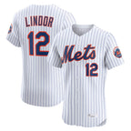 NY.Mets #12 Francisco Lindor Player White Home Limited Elite Ddoa Stitched Jerseys