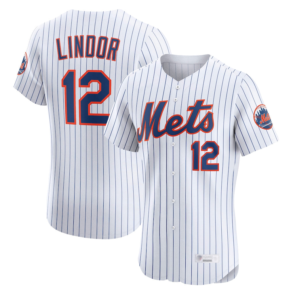 NY.Mets #12 Francisco Lindor Player White Home Limited Elite Ddoa Stitched Jerseys