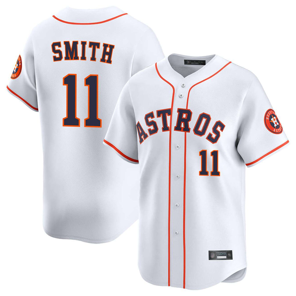 H.Astros #11 Cam Smith Player White Home Limited Ddoa Stitched Jerseys