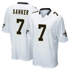 NO.Saints #7 Jonas Sanker Player White Home Game Ddoa Stitched Jerseys
