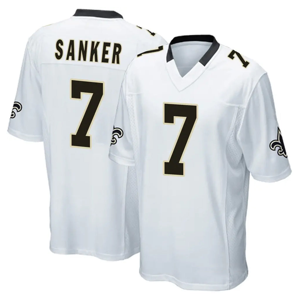 NO.Saints #7 Jonas Sanker Player White Home Game Ddoa Stitched Jerseys