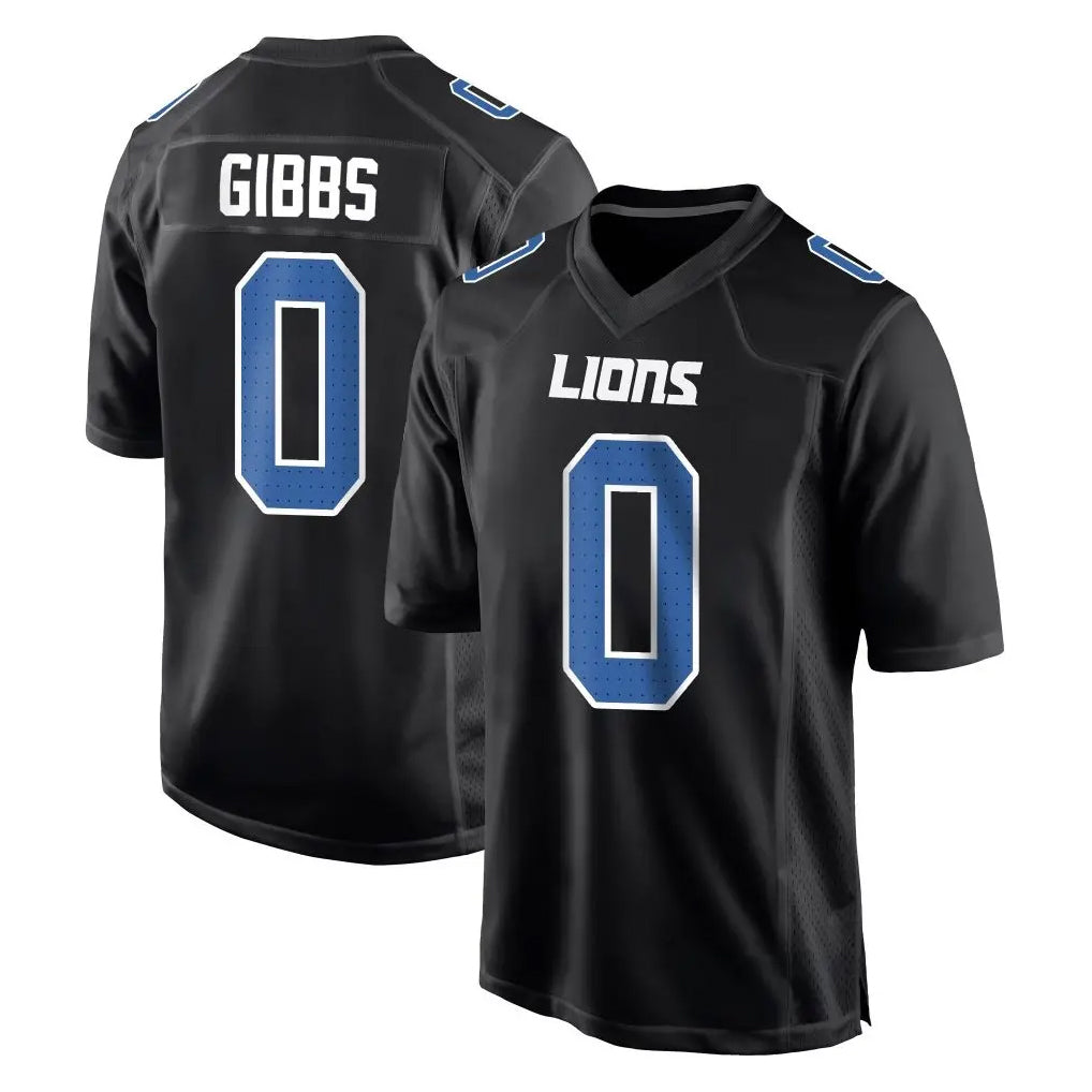D.Lions #0 Jahmyr Gibbs Player Black Fashion Home Game Ddoa Stitched Jerseys
