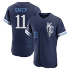 KC.Royals #11 Maikel Garcia Player Navy City Connect Limited Elite Home Ddoa Stitched Jerseys