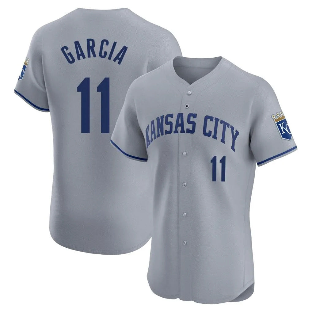 KC.Royals #11 Maikel Garcia Player Gray Limited Elite Home Ddoa Stitched Jerseys