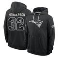 NE.Patriots #32 TreVeyon Henderson Player 2026 Black Logo Pullover Hoodies Limited Game Ddoa Stitched Jerseys