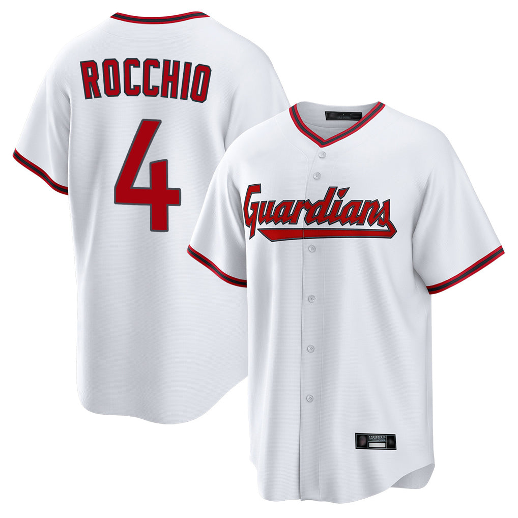 C.Guardians #4 Brayan Rocchio Player White Game Home Ddoa Stitched Jerseys