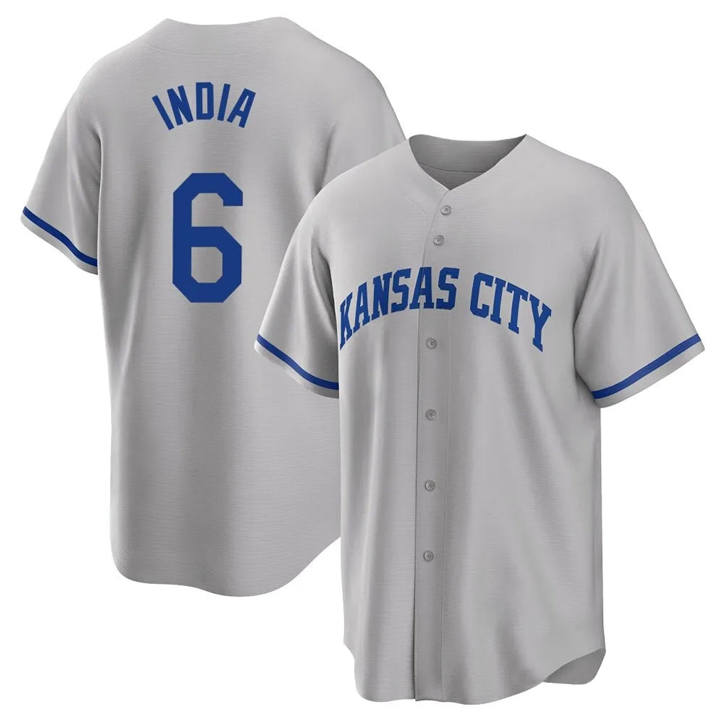 KC.Royals #6 Jonathan India Player Gray Game Home Ddoa Stitched Jerseys