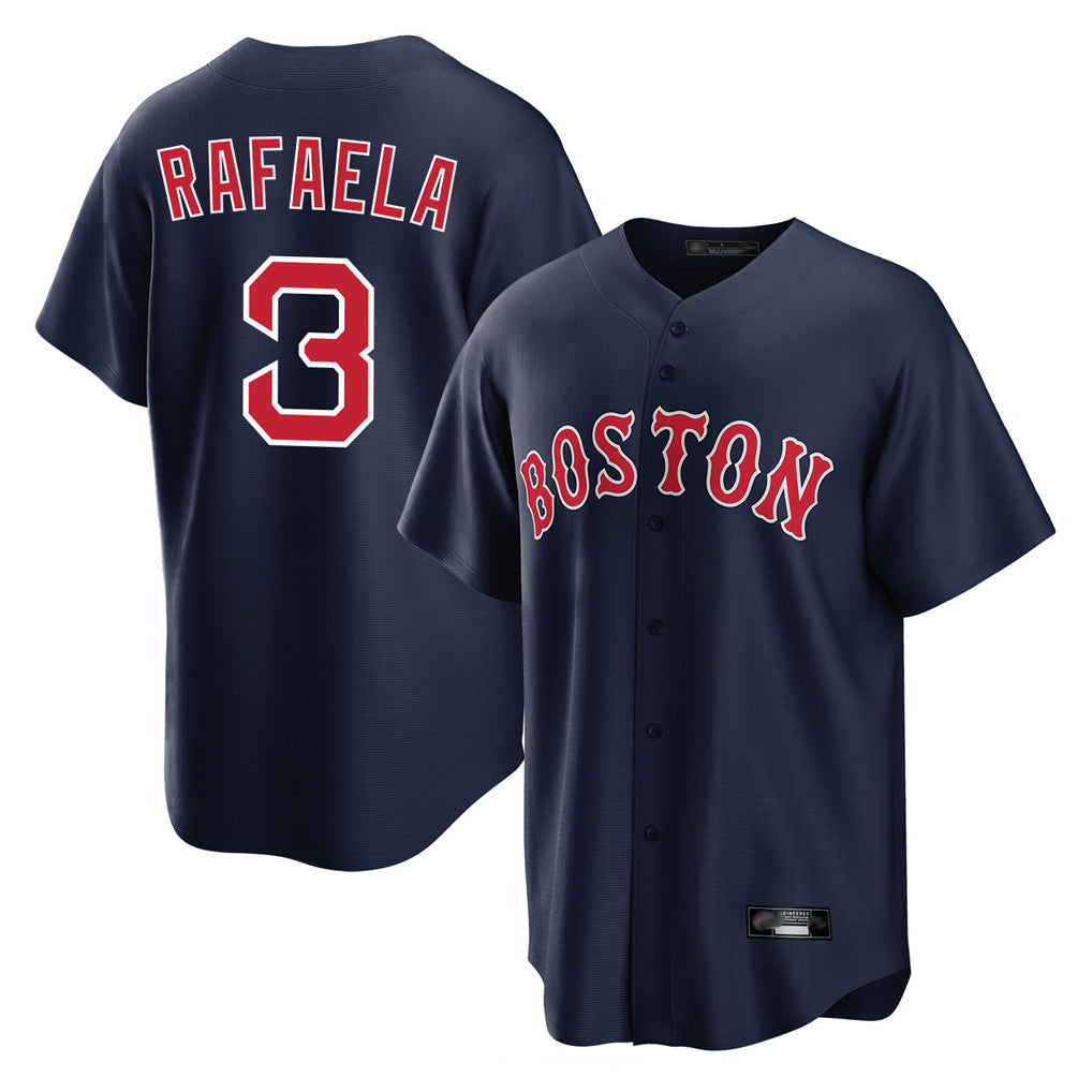 B.Red Sox #3 Ceddanne Rafaela Player Navy Home Game Ddoa Stitched Jerseys