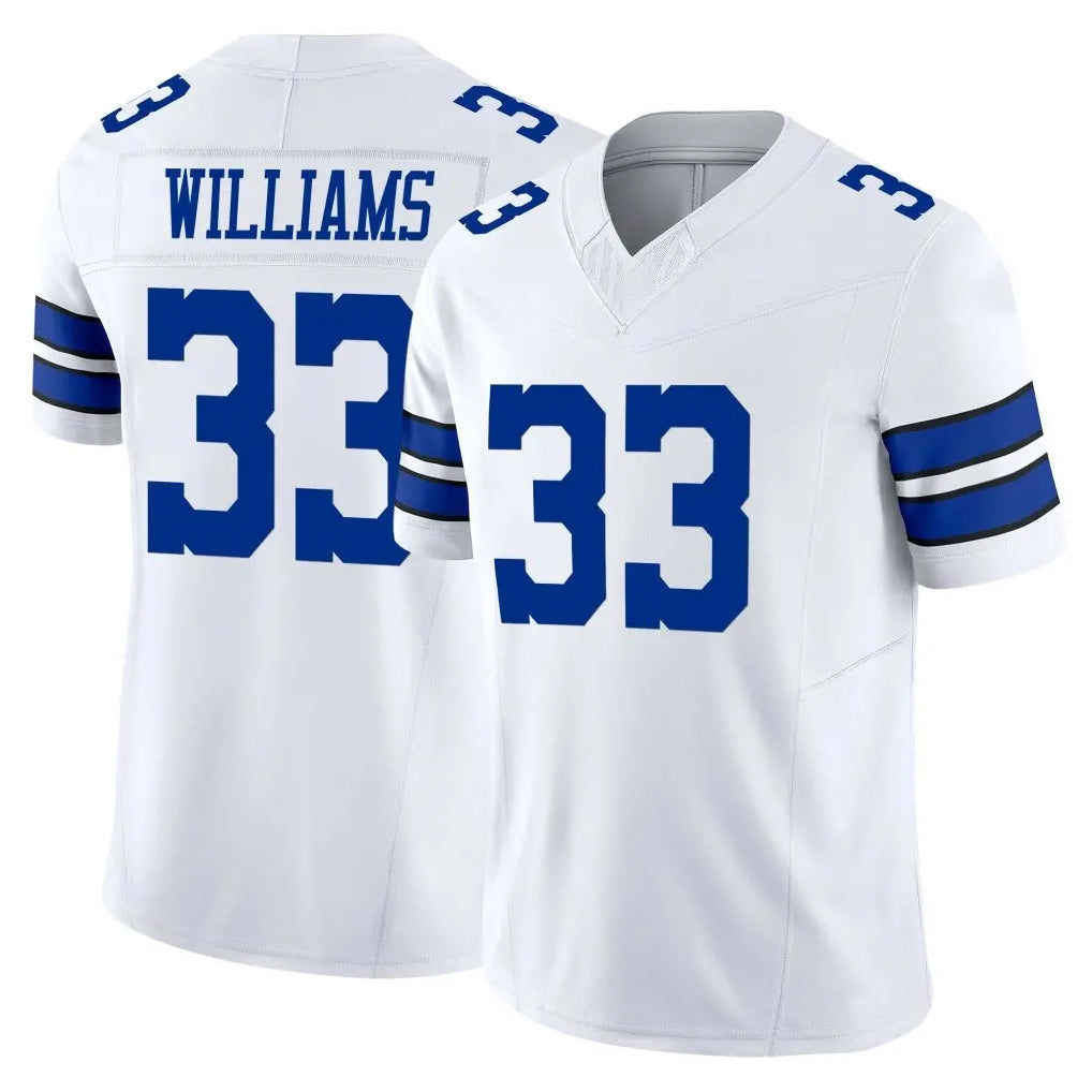 D.Cowboys #33 Javonte Williams Player White Limited Vapor F.U.S.E. Home Game Ddoa Stitched Jerseys