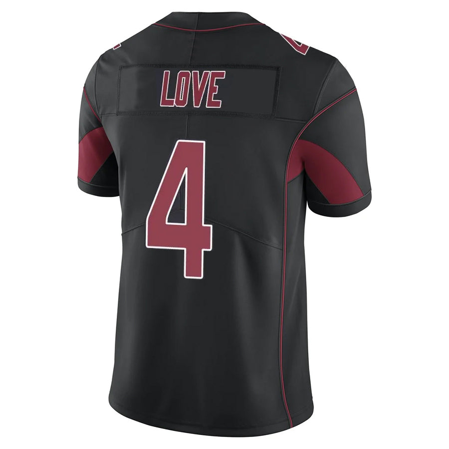 A.Cardinals #4 Jeremiyah Love Player Black Limited Elite Home Game Ddoa Stitched Jerseys