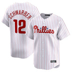 P.Phillies #12 Kyle Schwarber Player White Home Limited Ddoa Stitched Jerseys
