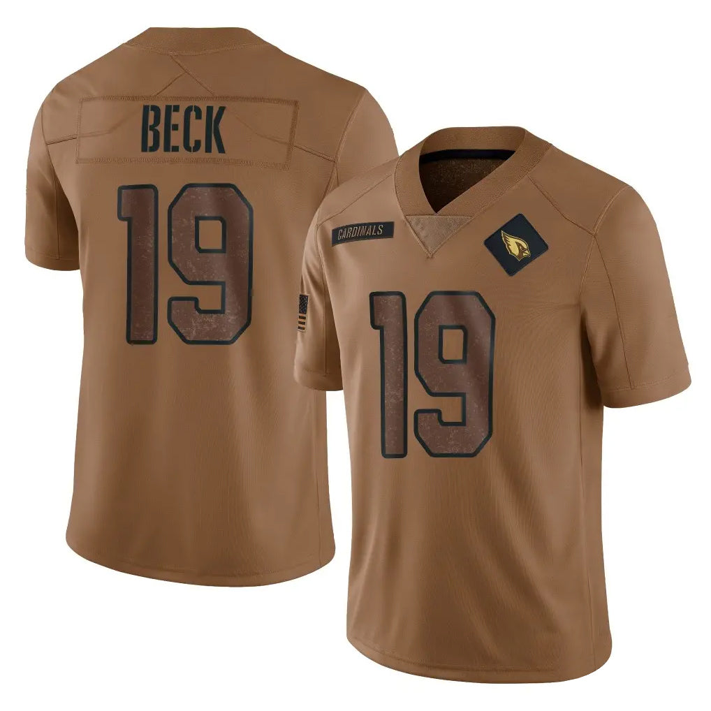A.Cardinals #19 Carson Beck Player Brown Limited Salute To Service Game Ddoa Stitched Jerseys