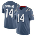 NE.Patriots #14 Robert Spillane Player Blue Limited Rivalries Collection Home Game Ddoa Stitched Jerseys