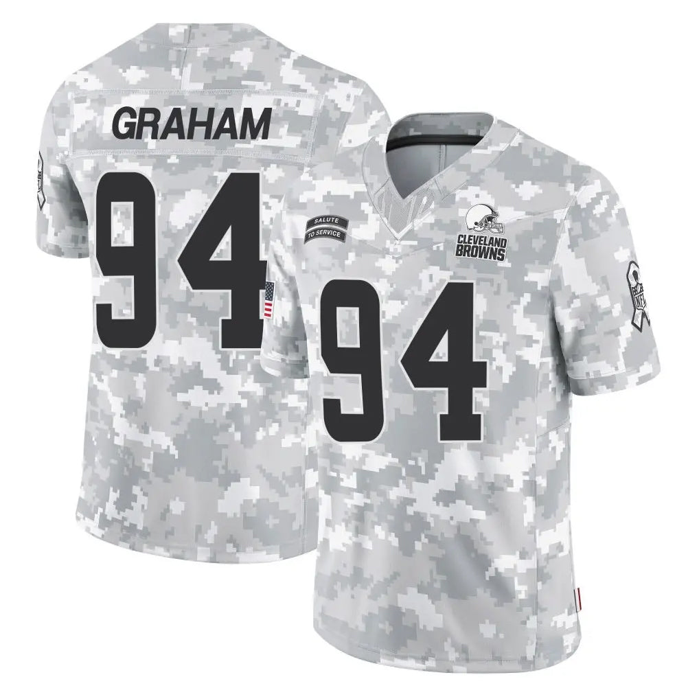 C.Browns #94 Mason Graham Player Arctic Camo Salute to Service Limited Home Game Ddoa Stitched Jerseys