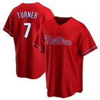 P.Phillies #7 Trea Turner Player Red Home Game Ddoa Stitched Jerseys