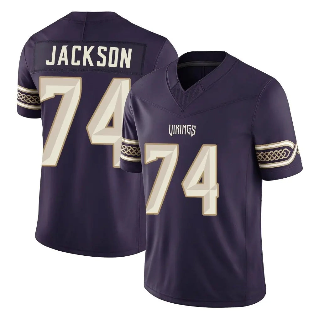 MN.Vikings #74 Donovan Jackson Player Purple Limited 2026 Rivalries Collection Home Game Ddoa Stitched Jerseys