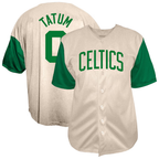 Ddoa B.Celtics #0 Jayson Tatum  Cream Baseball Jerseys