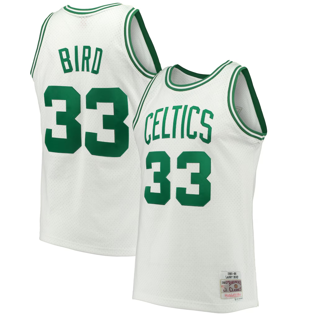 Ddoa B.Celtics #33 Larry Bird Mitchell & Ness White Hardwood Classics 198586 Swingman Jerseys
