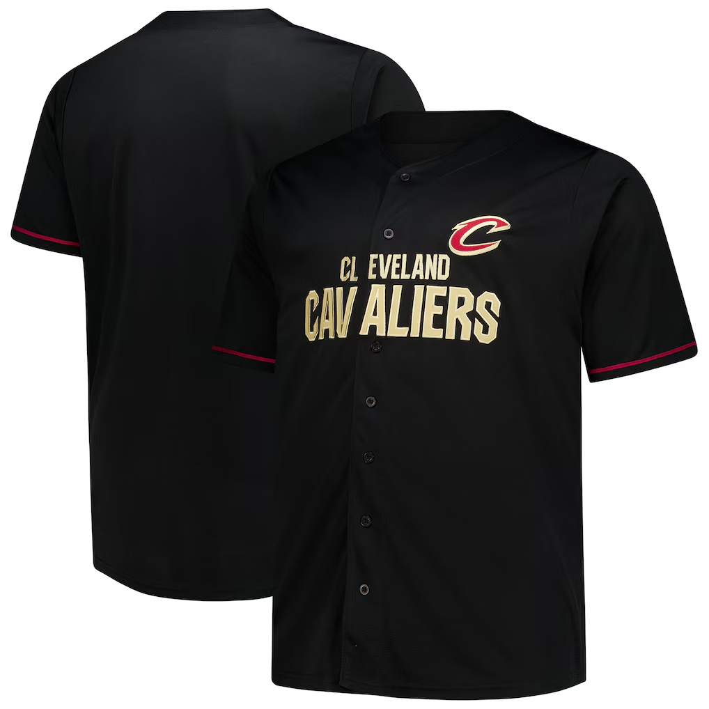Ddoa C.Cavaliers Black Big & Tall Pop Full-Button Jerseys