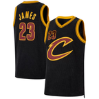 Ddoa C.Cavaliers #23 LeBron James Black Forever King Authentic Jerseys