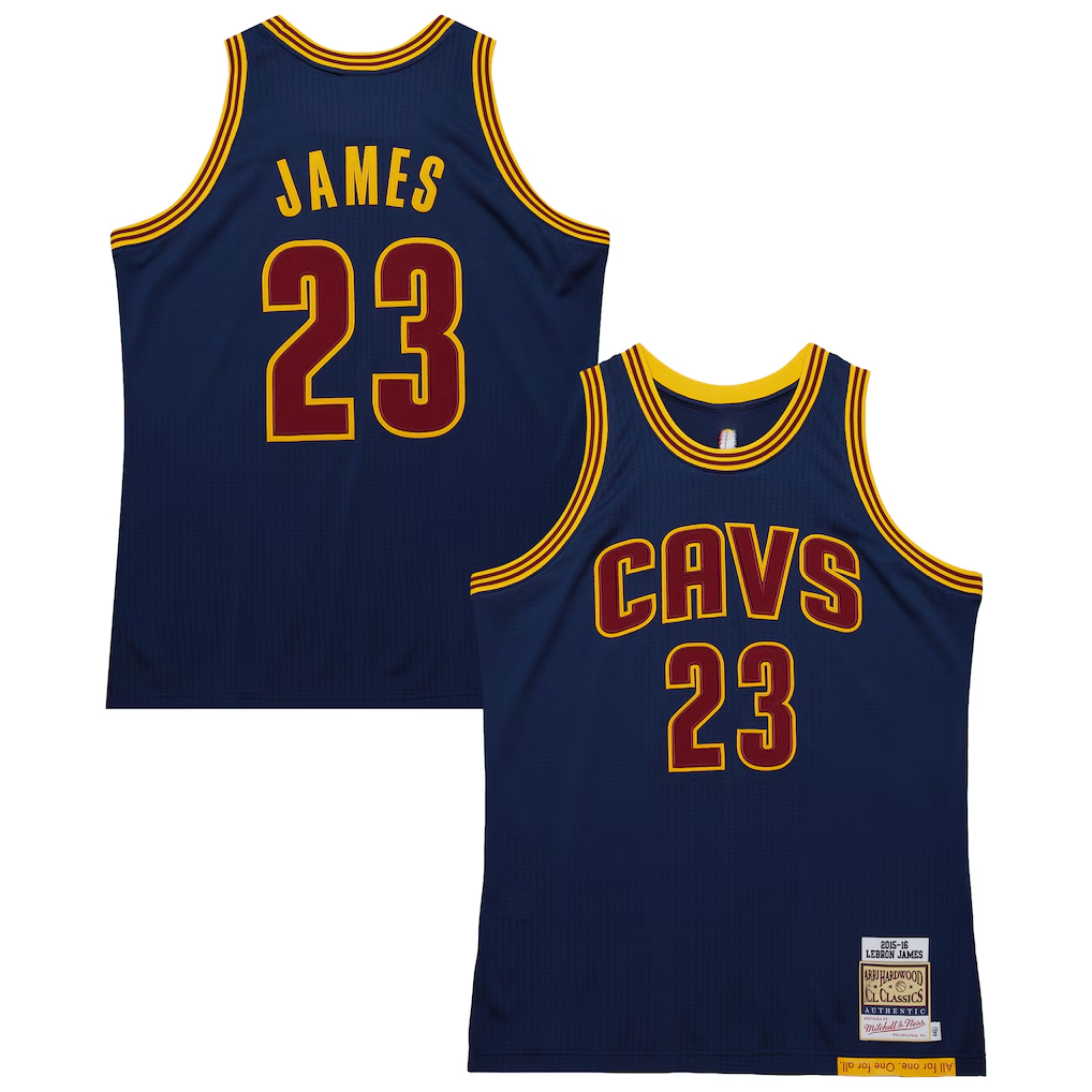 Ddoa C.Cavaliers #23 LeBron James Mitchell & Ness Navy Big & Tall 201516 Swingman Jerseys