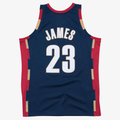 Ddoa C.Cavaliers #23 LeBron James Mitchell & Ness Navy Hardwood Classics Swingman Jerseys