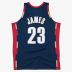 Ddoa C.Cavaliers #23 LeBron James Mitchell & Ness Navy Hardwood Classics Swingman Jerseys