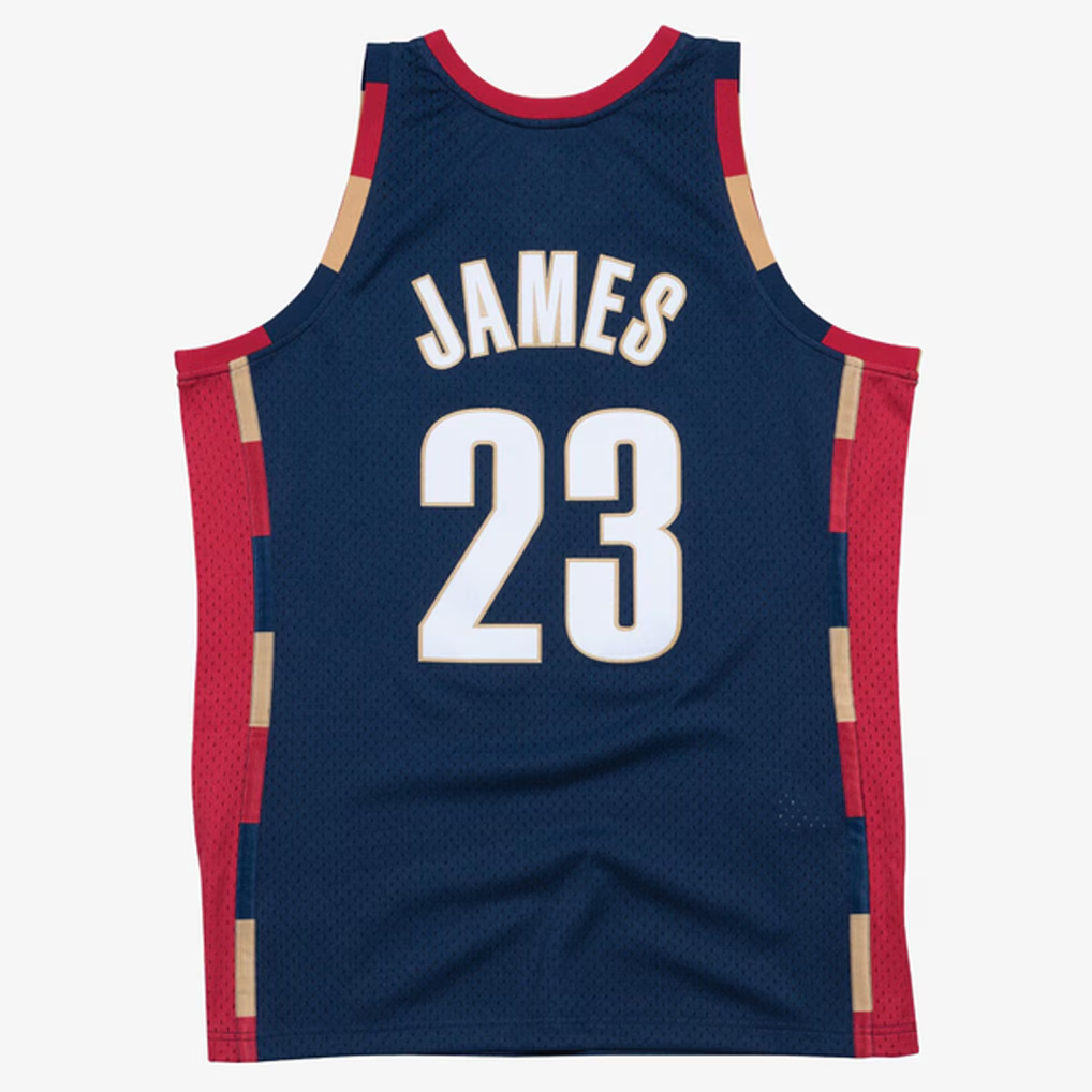 Ddoa C.Cavaliers #23 LeBron James Mitchell & Ness Navy Hardwood Classics Swingman Jerseys