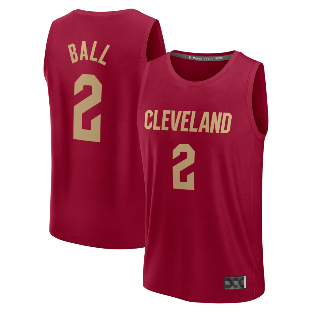 Ddoa C.Cavaliers #2 Lonzo Ball Wine Fast Break Replica Jerseys - Icon Edition
