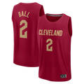 Ddoa C.Cavaliers #2 Lonzo Ball Wine Fast Break Replica Jerseys - Icon Edition
