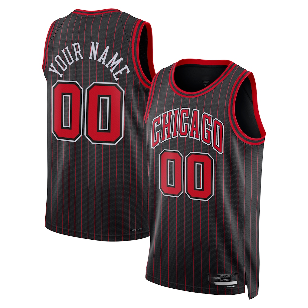 Ddoa Custom C.Bulls Black Swingman Jerseys - Statement Edition