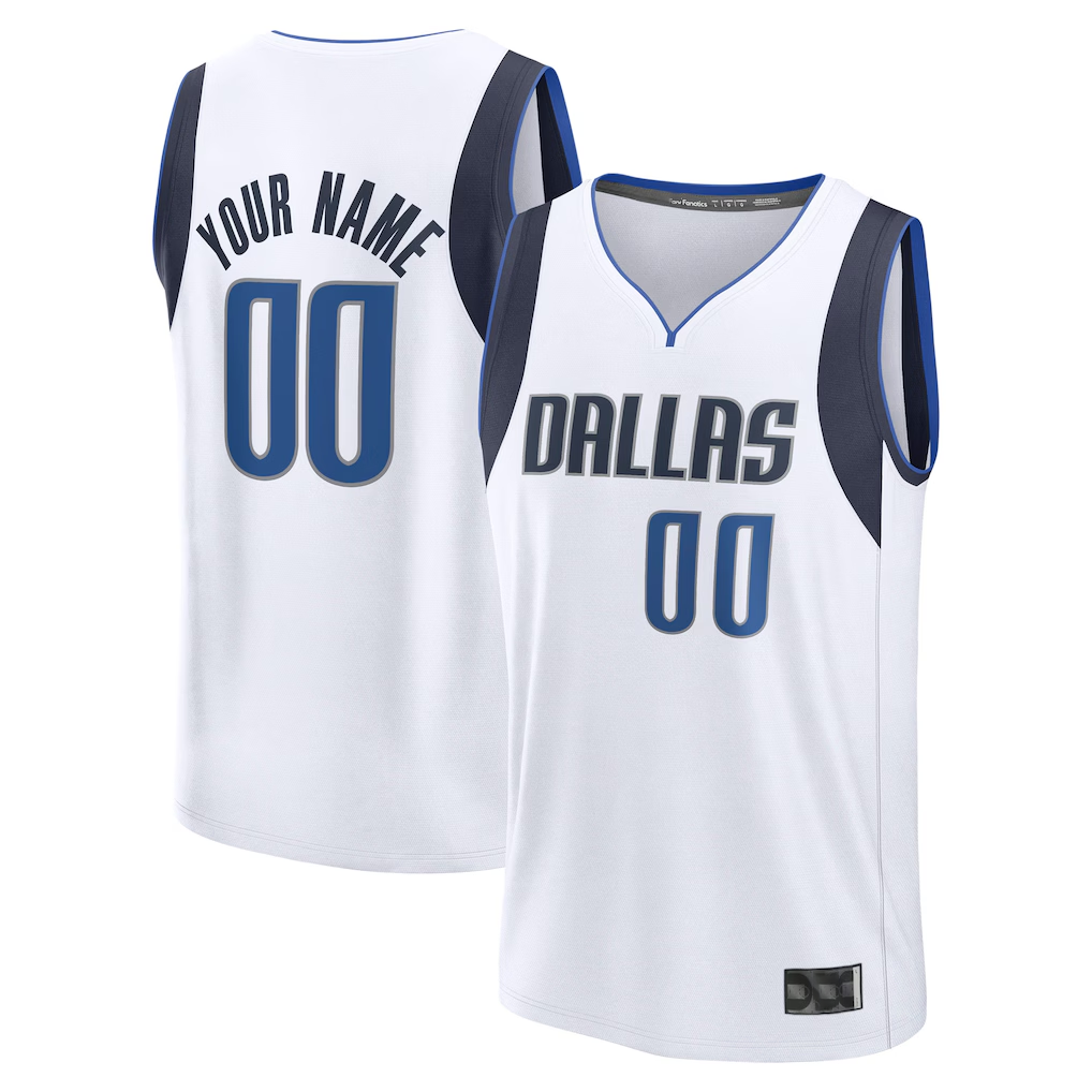 Ddoa Custom D.Mavericks White Fast Break Jerseys - Association Edition