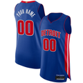 Ddoa Custom D.Pistons Blue Authentic Jerseys - Icon Edition
