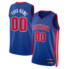 Ddoa Custom D.Pistons Blue Swingman Jerseys - Icon Edition