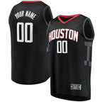 Ddoa Custom H.Rockets Black Fast Break Replica Stitched Jerseys-Statement Edition