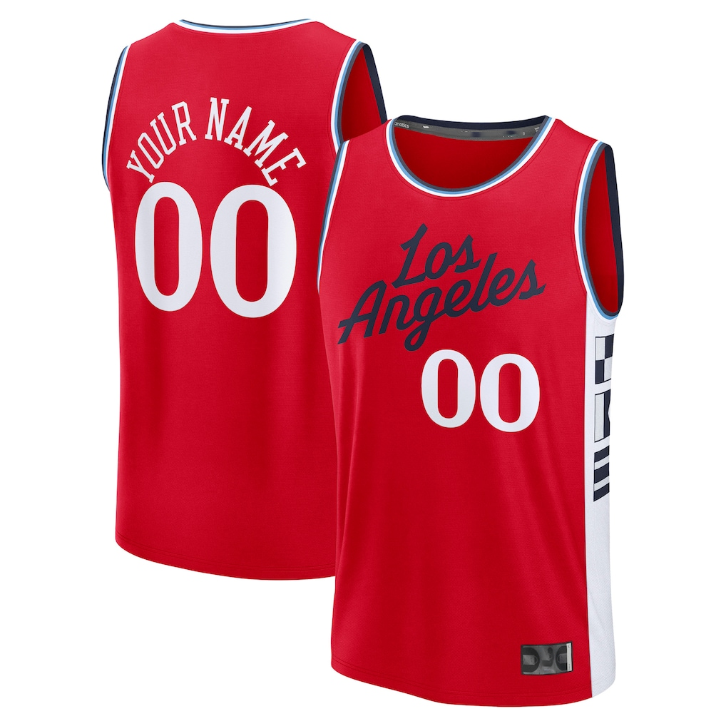 Ddoa Custom LA.Clippers Red Fast Break Stitched Jerseys- Statement Edition