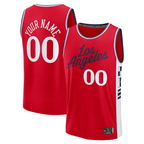 Ddoa Custom LA.Clippers Red Fast Break Stitched Jerseys- Statement Edition