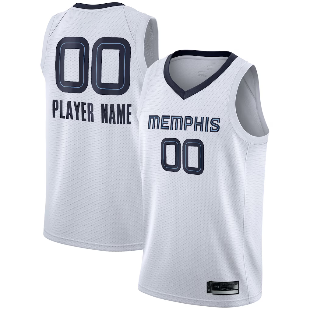 Ddoa Custom M.Grizzlies White 2020-2021 Swingman Stitched Jerseys - Association Edition