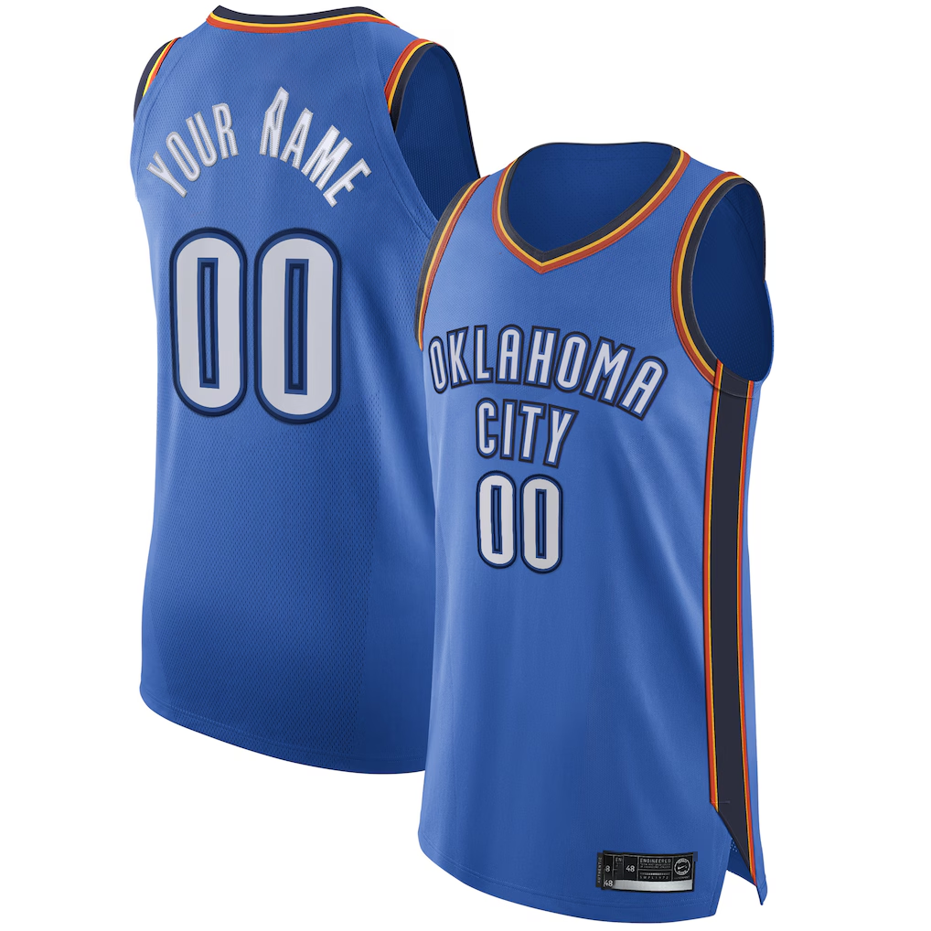Ddoa Custom OC.Thunder Blue Authentic Stitched Jerseys - Icon Edition