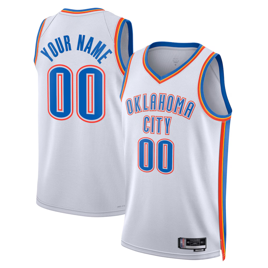 Ddoa Custom OC.Thunder White Swingman Stitched Jerseys- Association Edition