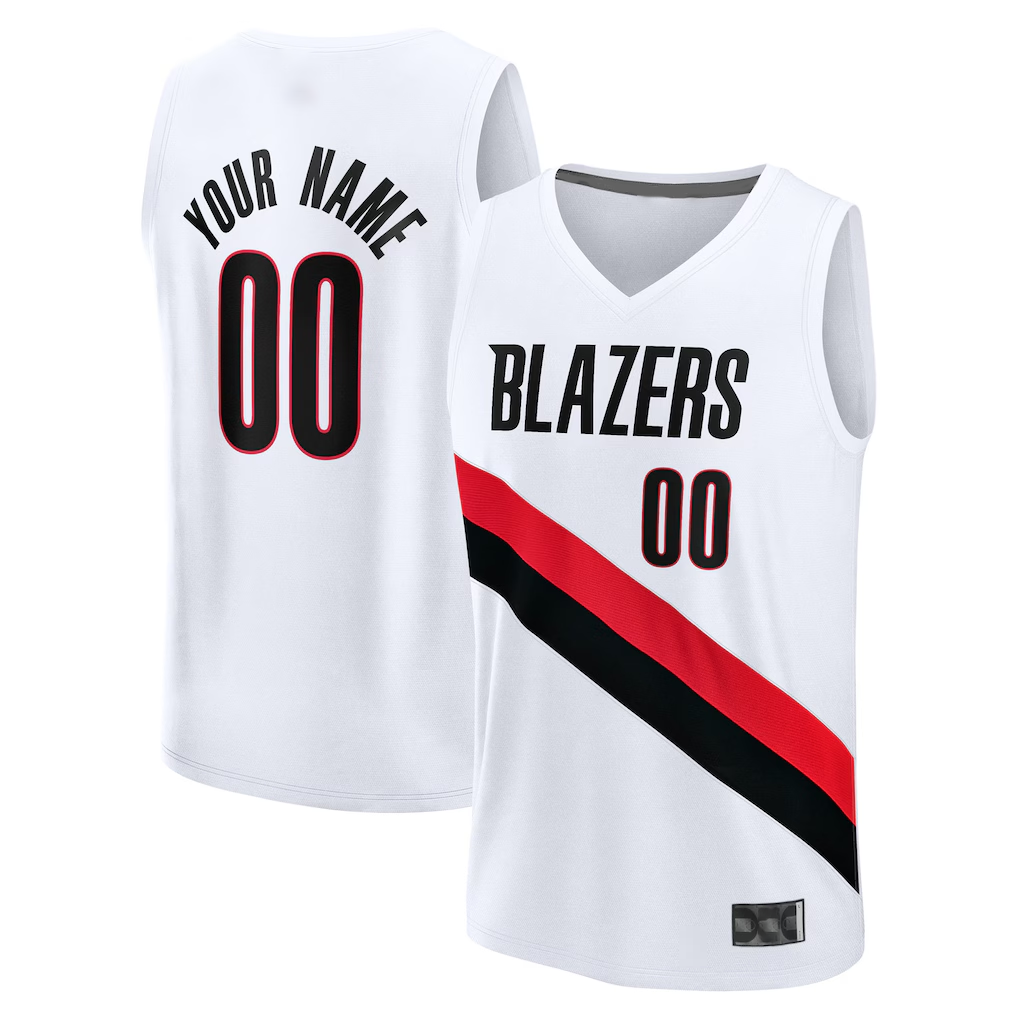 Ddoa Custom PT.Blazers Fanatics White Fast Break Replica Jerseys - Association Edition