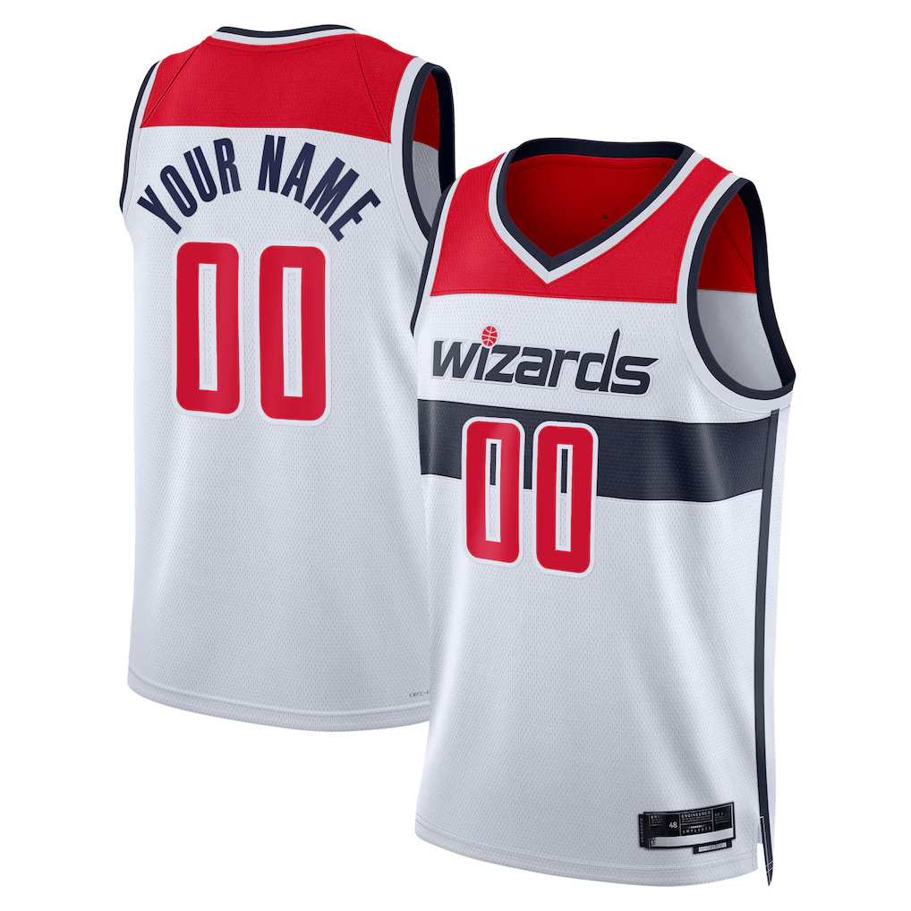 Ddoa Custom W.Wizards White Swingman Jerseys - Association Edition